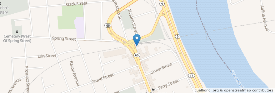 Mapa de ubicacion de O'Rourke's Diner en 美利坚合众国/美利堅合眾國, 康涅狄格州 / 康乃狄克州, Middlesex County, Middletown.