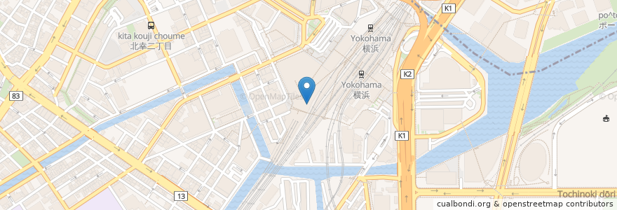 Mapa de ubicacion de ANTICO CAFFE AL AVIS en Japan, Kanagawa Prefecture, Yokohama, Nishi Ward, Kanagawa Ward.