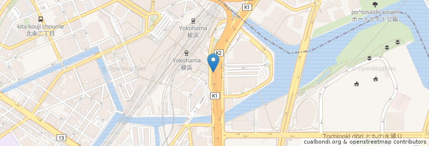 Mapa de ubicacion de 上等カレー 横浜ポルタ店 en Japan, Präfektur Kanagawa, Yokohama, 西区, 神奈川区.