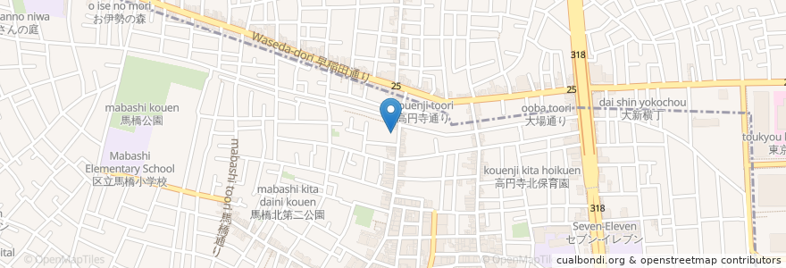 Mapa de ubicacion de よしひさ内科クリニック en 日本, 東京都, 杉並区.