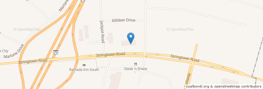 Mapa de ubicacion de Cold Stone Creamery en 美利坚合众国/美利堅合眾國, 俄亥俄州, Franklin County, Jackson Township, Grove City.
