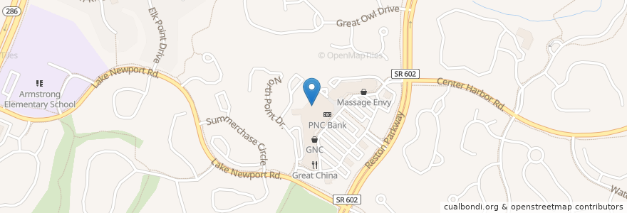 Mapa de ubicacion de Giant Pharmacy en アメリカ合衆国, バージニア州, Fairfax County, Reston, Reston.