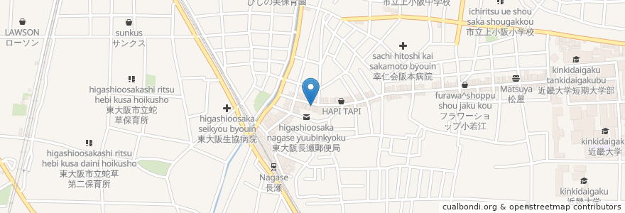 Mapa de ubicacion de 菱田歯科 en Giappone, Prefettura Di Osaka, 東大阪市.