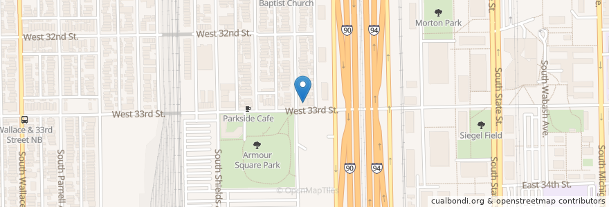 Mapa de ubicacion de Red Line Cafe en Amerika Birleşik Devletleri, Illinois, Chicago.