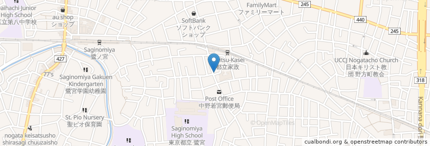 Mapa de ubicacion de 西武スバル薬局 en Japan, Tokyo, Nakano.
