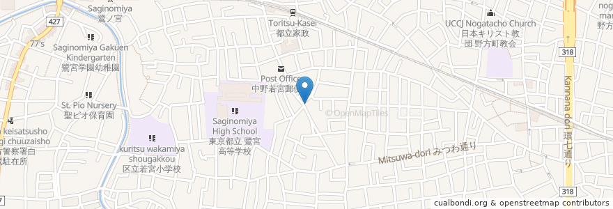 Mapa de ubicacion de 高田光幸 en 日本, 東京都, 中野区.
