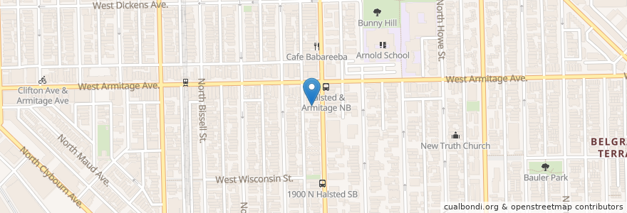 Mapa de ubicacion de Stella Barra Pizzeria en États-Unis D'Amérique, Illinois, Chicago.