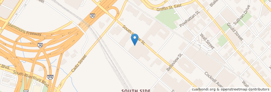 Mapa de ubicacion de South Side Ballroom en United States, Texas, Dallas, Dallas County.