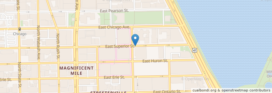 Mapa de ubicacion de Fairbanks Ct & Superior St en United States, Illinois, Chicago.