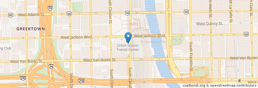 Mapa de ubicacion de Canal St & Jackson Blvd en Estados Unidos De América, Illinois, Chicago.