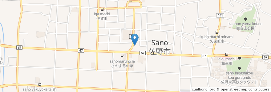 Mapa de ubicacion de タピオカのお店EMMA 佐野店 en Japan, Präfektur Tochigi, 佐野市.