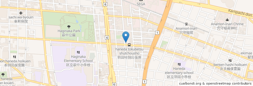Mapa de ubicacion de 羽田特別出張所 en Япония, Токио, Ота.