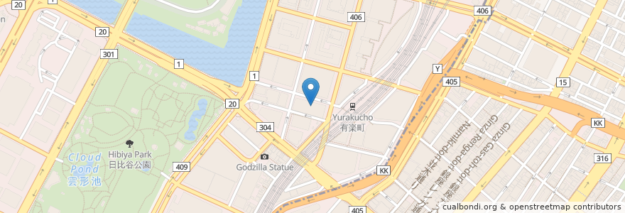 Mapa de ubicacion de 万世麺店 有楽町店 en Japon, Tokyo, 千代田区.