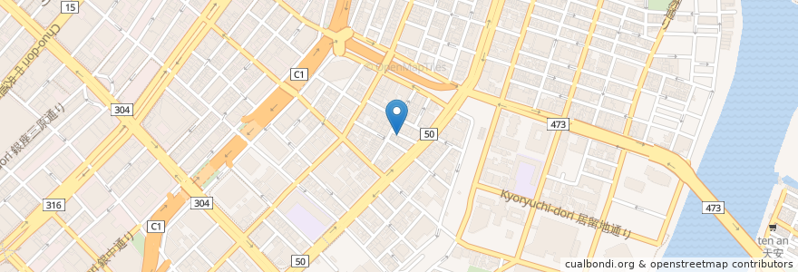 Mapa de ubicacion de 天ぷら丸中 en 일본, 도쿄도, 中央区.