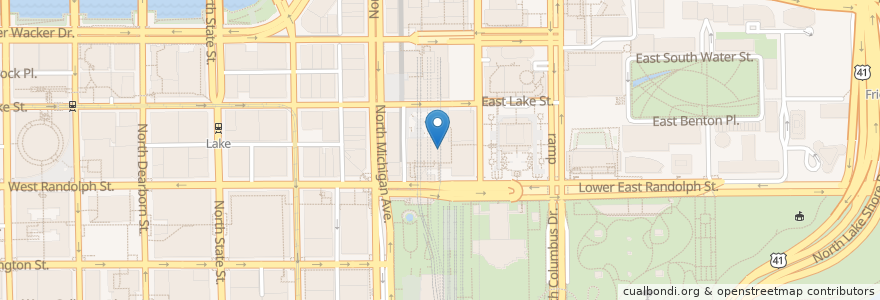Mapa de ubicacion de Tavern at the Park en アメリカ合衆国, イリノイ州, シカゴ.