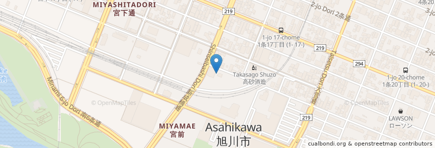 Mapa de ubicacion de お風呂とサウナのオスパー en اليابان, محافظة هوكايدو, 上川総合振興局, 旭川市.