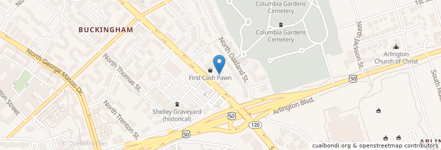 Mapa de ubicacion de Pupuseria Dona Azucena en Amerika Syarikat, Virginia, Arlington County, Arlington.