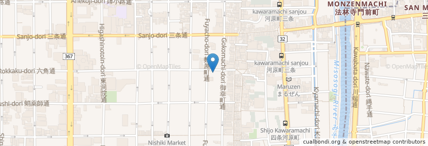 Mapa de ubicacion de Bar K-ya main building en Japan, Kyoto Prefecture, Kyoto, Nakagyo Ward.