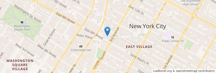 Mapa de ubicacion de St. John's University en 미국, 뉴욕, New York, New York County, Manhattan Community Board 3, Manhattan.