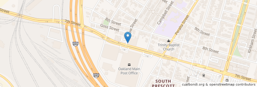 Mapa de ubicacion de Fortune Cookie en United States, California, Alameda County, Oakland.
