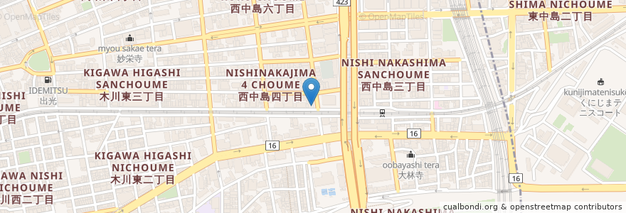 Mapa de ubicacion de かわ平 en Japonya, 大阪府, 大阪市, 淀川区.