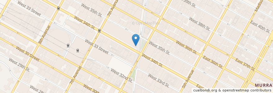 Mapa de ubicacion de Burger King en 美利坚合众国/美利堅合眾國, 纽约州 / 紐約州, 纽约, 纽约县, Manhattan, Manhattan Community Board 5.