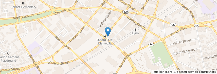 Mapa de ubicacion de Dragon Inn en Stati Uniti D'America, Massachusetts, Essex County, Lynn.