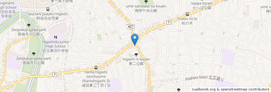 Mapa de ubicacion de ブロードウェイ薬局 en Japón, Tokio, Suginami.