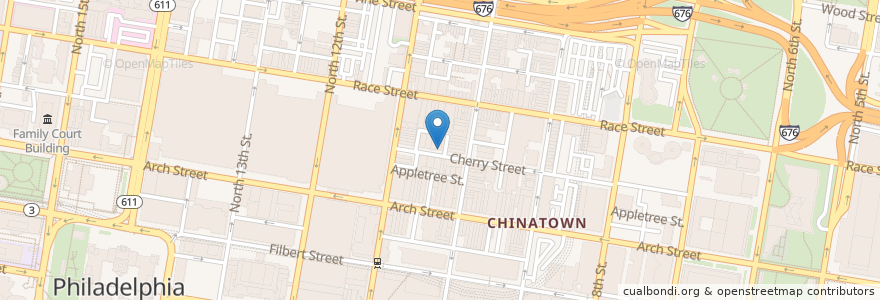 Mapa de ubicacion de Fo Shou Temple en United States, Pennsylvania, Philadelphia County, Philadelphia.
