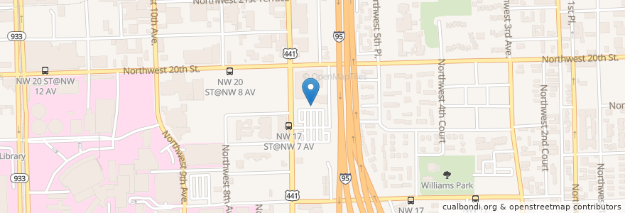 Mapa de ubicacion de ChargePoint Charging Station en Amerika Birleşik Devletleri, Florida, Miami-Dade County, Miami.