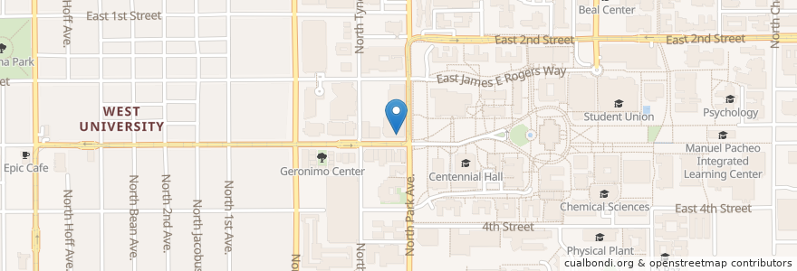 Mapa de ubicacion de The Scented Leaf en 美利坚合众国/美利堅合眾國, 亚利桑那州 / 亞利桑那州, Pima County, Tucson.