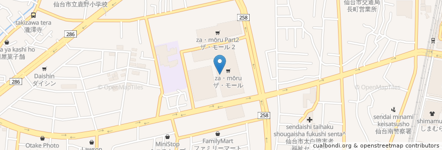 Mapa de ubicacion de ダブルトール en Japonya, 宮城県, 仙台市, 太白区.
