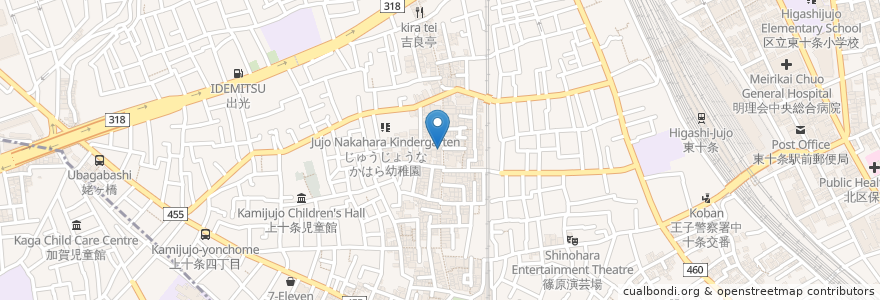 Mapa de ubicacion de カレーリーブス 南インドカフェ＆レストラン en 日本, 东京都/東京都, 北区.