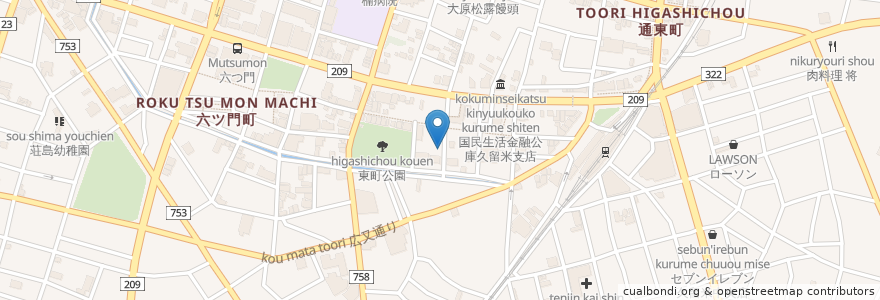 Mapa de ubicacion de トラストパーク　ほとめき通り en Japan, 福岡県, 久留米市.