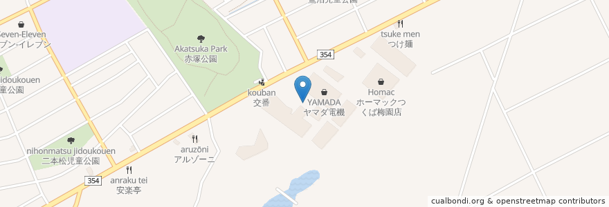Mapa de ubicacion de つくばYOUワールド en 日本, 茨城県, つくば市.