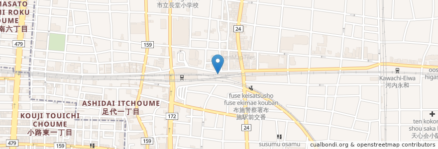 Mapa de ubicacion de Kyusyu Ramen kiou en Japan, Osaka Prefecture, Higashiosaka.