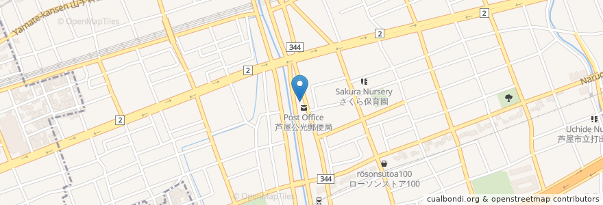 Mapa de ubicacion de 芦屋公光分庁 en 일본, 효고현, 芦屋市.