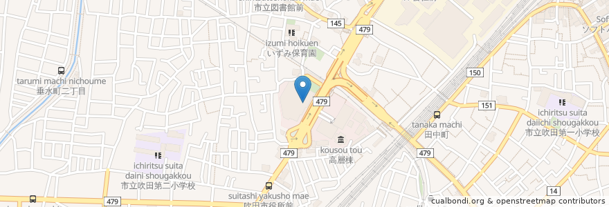 Mapa de ubicacion de レストラン いずみ en Japonya, 大阪府, 吹田市.