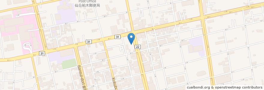 Mapa de ubicacion de 一期一会 en Jepun, 宮城県, 仙台市, 青葉区.