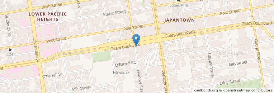 Mapa de ubicacion de Hashibiro Kou Izakaya en Estados Unidos De América, California, San Francisco, San Francisco.