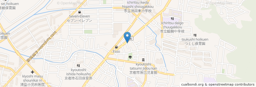 Mapa de ubicacion de 放課後デイサービスガジュマル en Japonya, 京都府, 京都市, 伏見区.