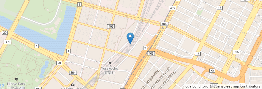 Mapa de ubicacion de ふくてい 有楽町本店 en Japon, Tokyo, 千代田区.