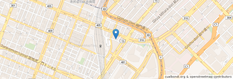 Mapa de ubicacion de キッチンべる en Japonya, 東京都, 港区.
