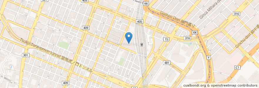 Mapa de ubicacion de キッチンジロー ニュー新橋店 en ژاپن, 東京都, 港区.