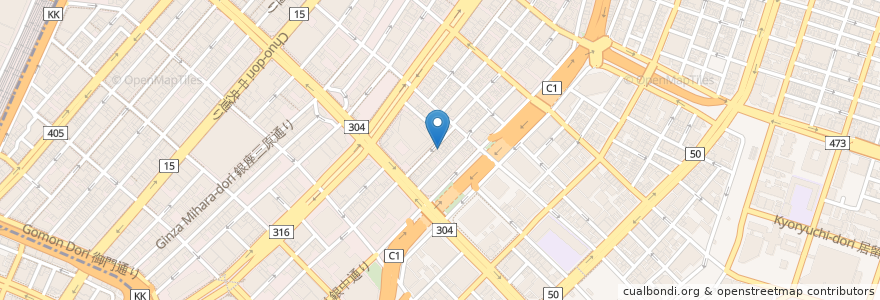 Mapa de ubicacion de 銀之塔別館 en اليابان, 東京都, 中央区.