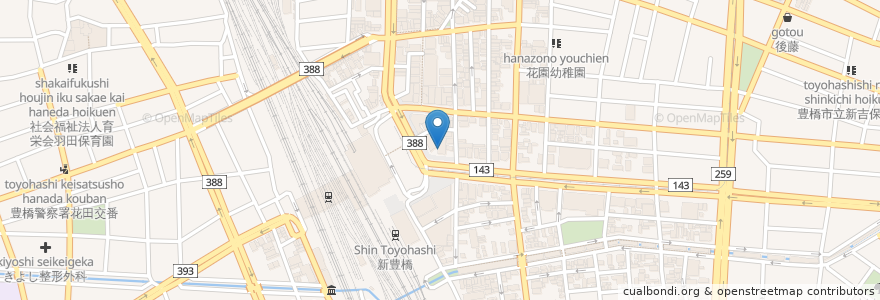 Mapa de ubicacion de USA en 日本, 愛知県, 豊橋市.