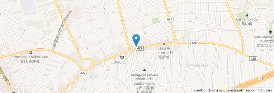 Mapa de ubicacion de Starbucks en ژاپن, 東京都, 世田谷区.