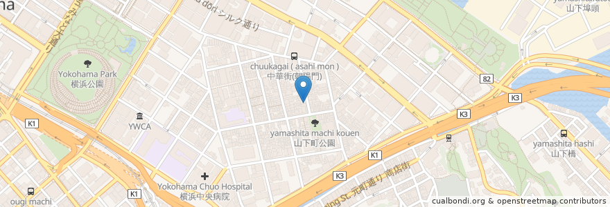 Mapa de ubicacion de 謝甜記 弐号店 en Japon, Préfecture De Kanagawa, 横浜市, 中区.