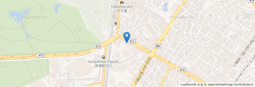 Mapa de ubicacion de Gon pachi en Japonya, 東京都, 渋谷区.