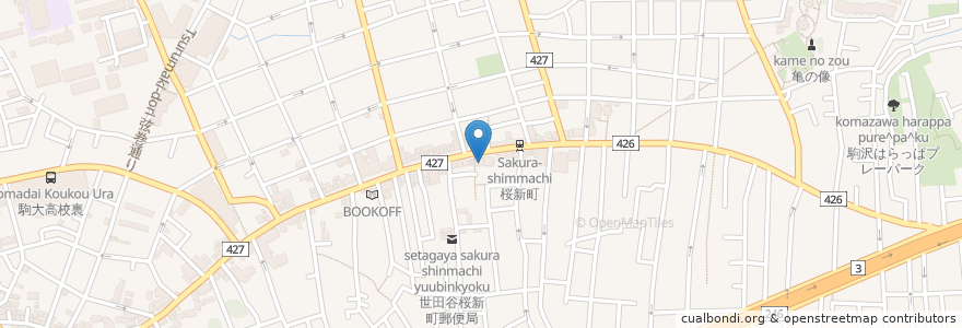 Mapa de ubicacion de ラブデンタルクリニック en ژاپن, 東京都, 世田谷区.